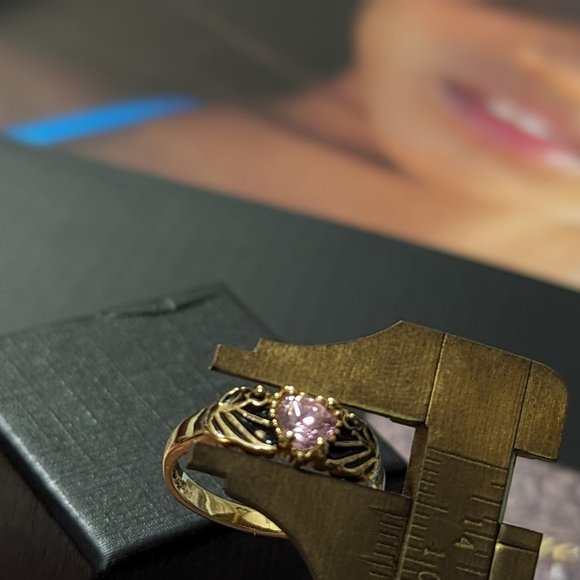 Ring  HEART PINK Sapphire My Loving Heart 18K HGE RSC COVENANT - Picture 14 of 14